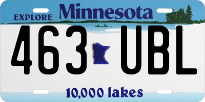 MN license plate 463UBL