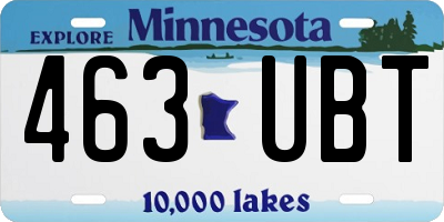 MN license plate 463UBT