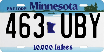 MN license plate 463UBY