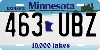 MN license plate 463UBZ