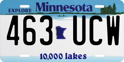 MN license plate 463UCW