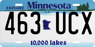 MN license plate 463UCX