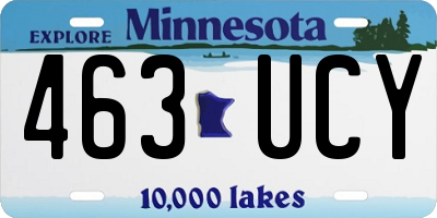 MN license plate 463UCY