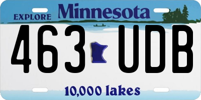 MN license plate 463UDB