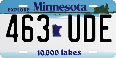 MN license plate 463UDE