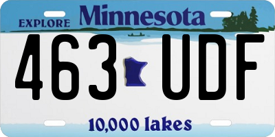 MN license plate 463UDF