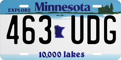 MN license plate 463UDG