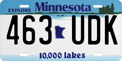 MN license plate 463UDK