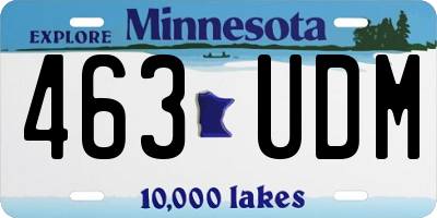 MN license plate 463UDM