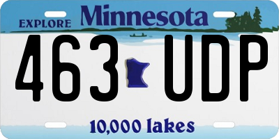 MN license plate 463UDP