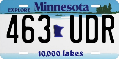 MN license plate 463UDR