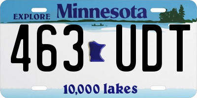 MN license plate 463UDT