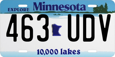 MN license plate 463UDV