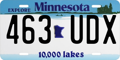 MN license plate 463UDX