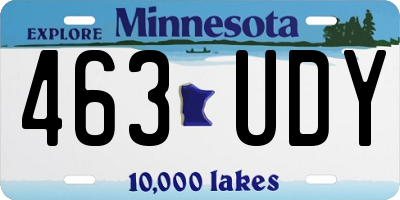 MN license plate 463UDY