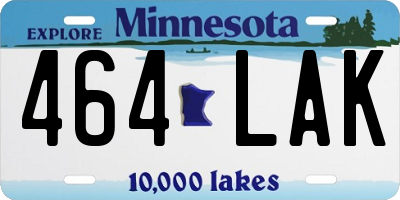 MN license plate 464LAK