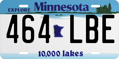 MN license plate 464LBE