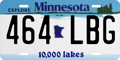 MN license plate 464LBG