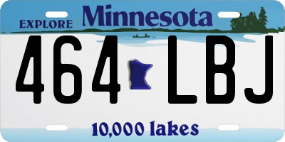 MN license plate 464LBJ