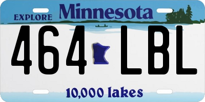 MN license plate 464LBL