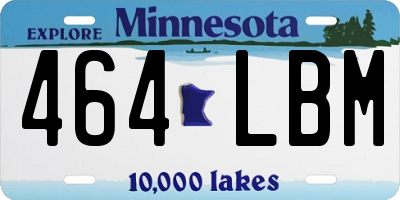 MN license plate 464LBM