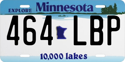 MN license plate 464LBP