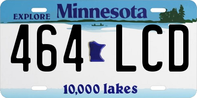 MN license plate 464LCD