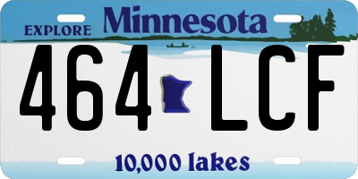 MN license plate 464LCF