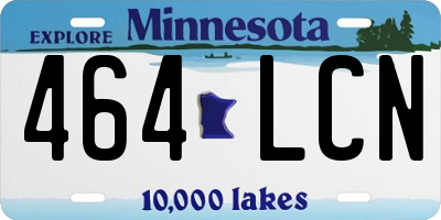 MN license plate 464LCN