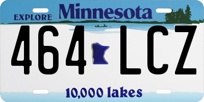 MN license plate 464LCZ