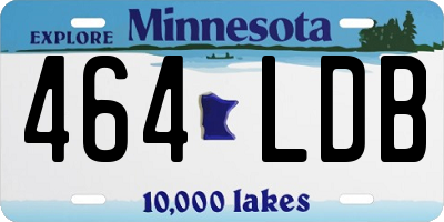 MN license plate 464LDB