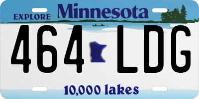 MN license plate 464LDG