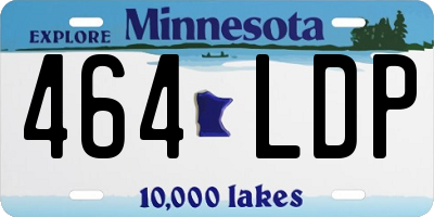 MN license plate 464LDP
