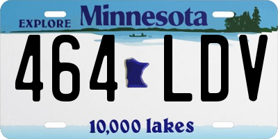 MN license plate 464LDV