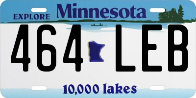 MN license plate 464LEB