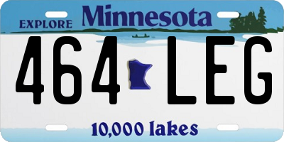 MN license plate 464LEG