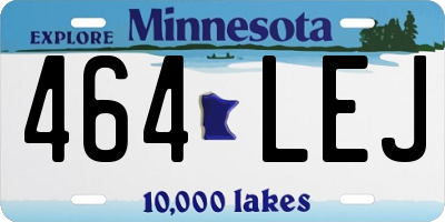 MN license plate 464LEJ