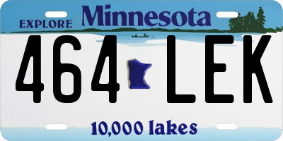 MN license plate 464LEK