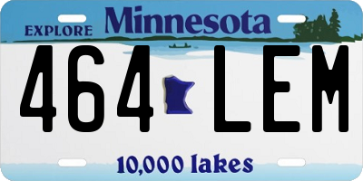 MN license plate 464LEM