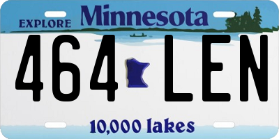MN license plate 464LEN