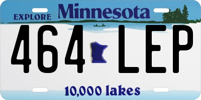 MN license plate 464LEP