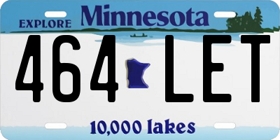 MN license plate 464LET