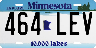 MN license plate 464LEV