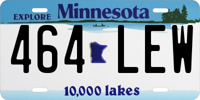 MN license plate 464LEW