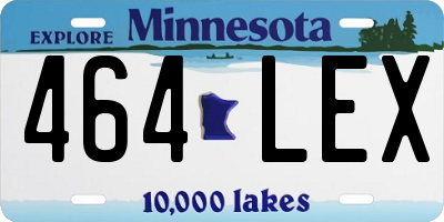 MN license plate 464LEX
