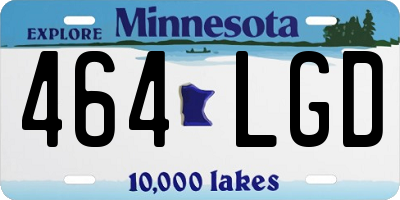 MN license plate 464LGD