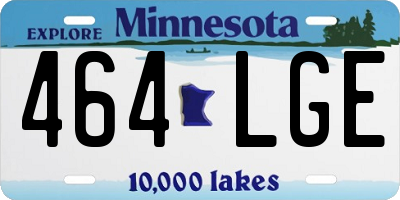 MN license plate 464LGE
