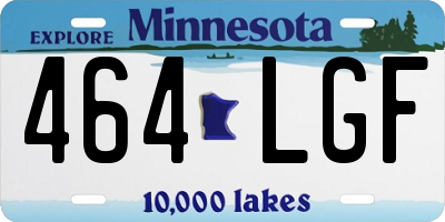 MN license plate 464LGF