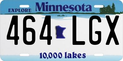 MN license plate 464LGX