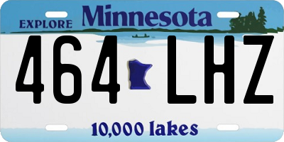 MN license plate 464LHZ